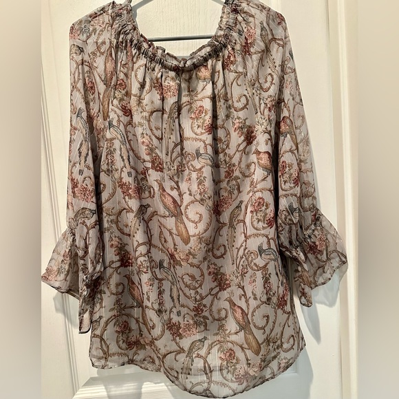Soft Surroundings 3/4 Sleeve Aitana
Peasant Floral On/Off Shoulder Blouse - Picture 3 of 8